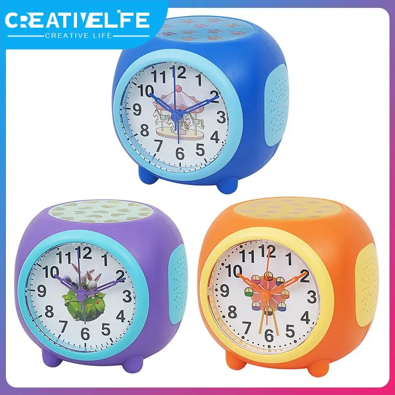 

Mute Small Alarm Clock Home Decor Colorful Pattern Projection Alarm Clock Children's Room Decor Sound Clock Night Light