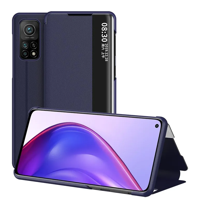 

Case For Xiaomi POCO X4 M4 M3 X3 NFC Redmi Note 11 Pro 11s 10 10s 11T 9 12 10T Side Window View Plastic Leahter Smart Flip Cover