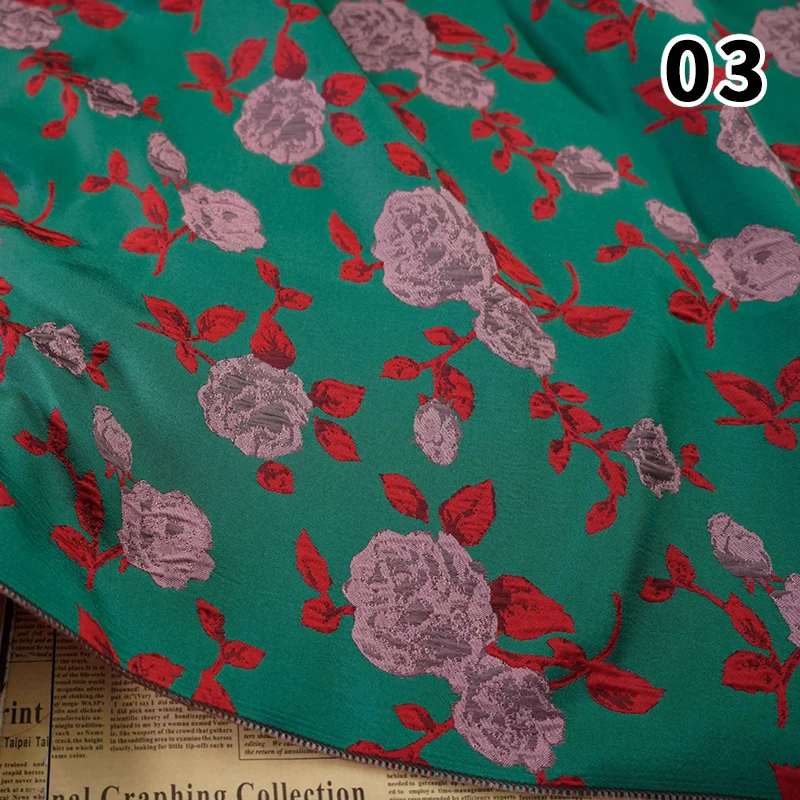 1x1 46 м ткань с тиснением розы винтажная 3D розовая жаккардовая окрашенная в пряже