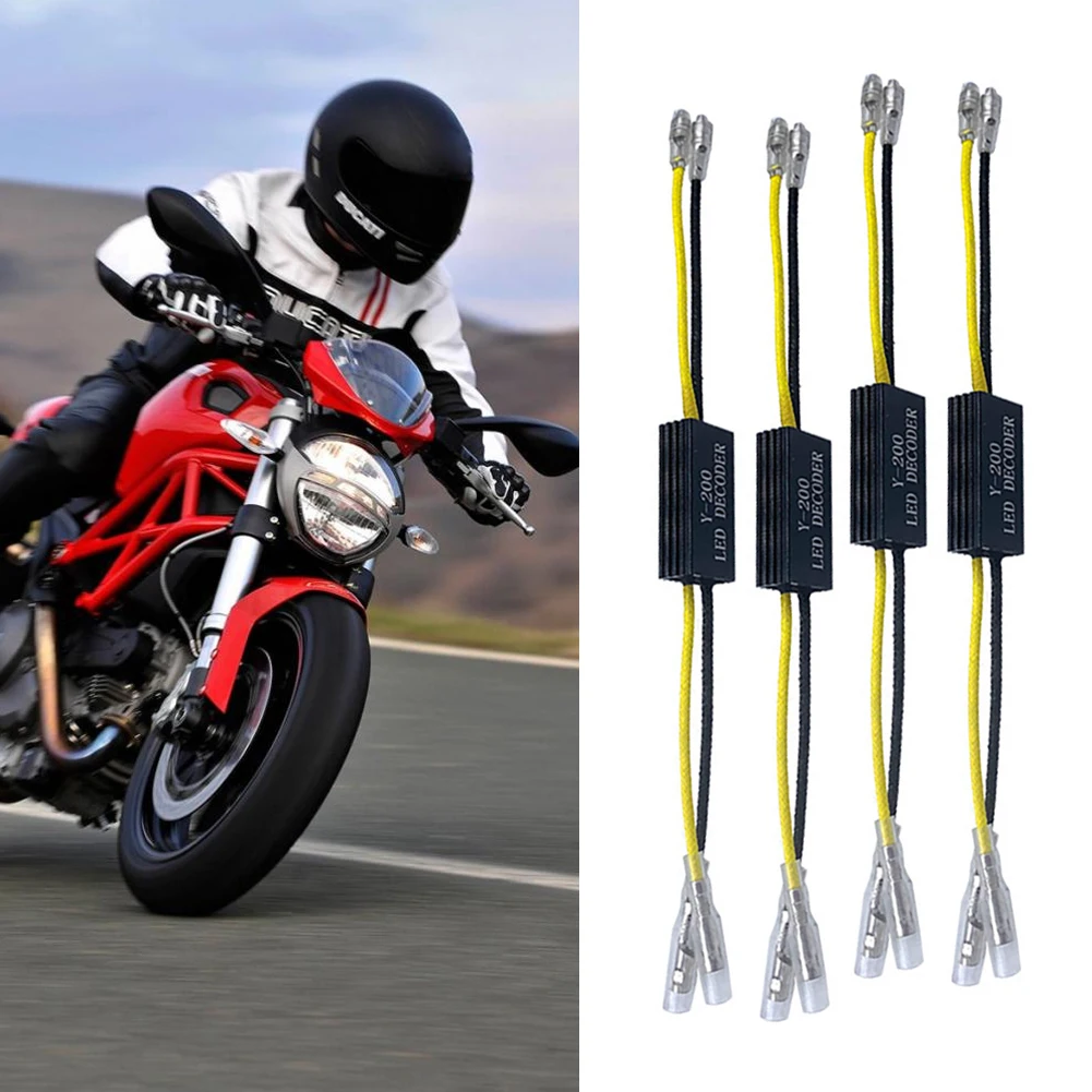 

4Pcs Motorcycle LED Load Resistor Decoder 12-15V Anti-Flickering Motorcycle Turn Signal Indicator Fault Decoder Solve Blinker
