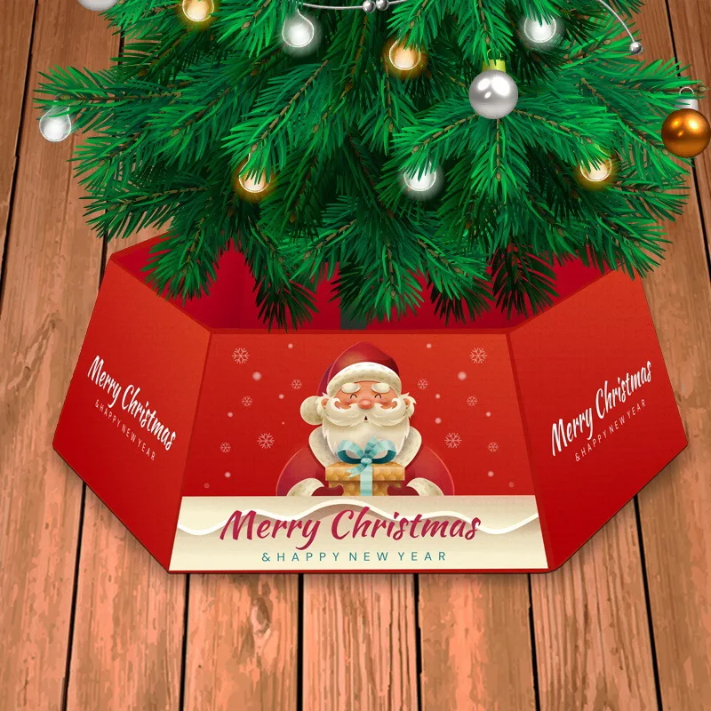 

Юбка на рождественскую елку, большой размер 2023, шестигранная, украшение на дне рождественской елки, кайма на рождественскую елку 62x82x24 см