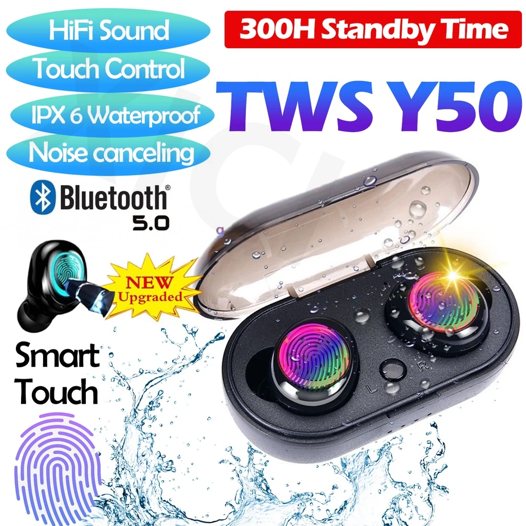 

TWS-наушники Y50 с поддержкой Bluetooth и защитой класса IPX7