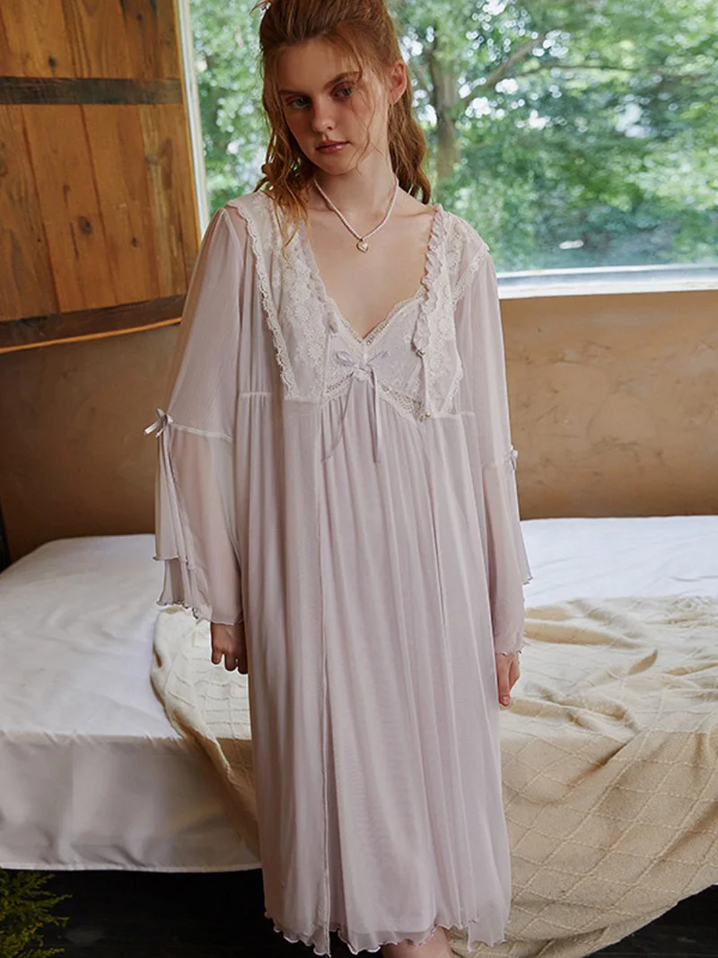 Женская свободная винтажная Пижама принцессы в викторианском стиле из модала и