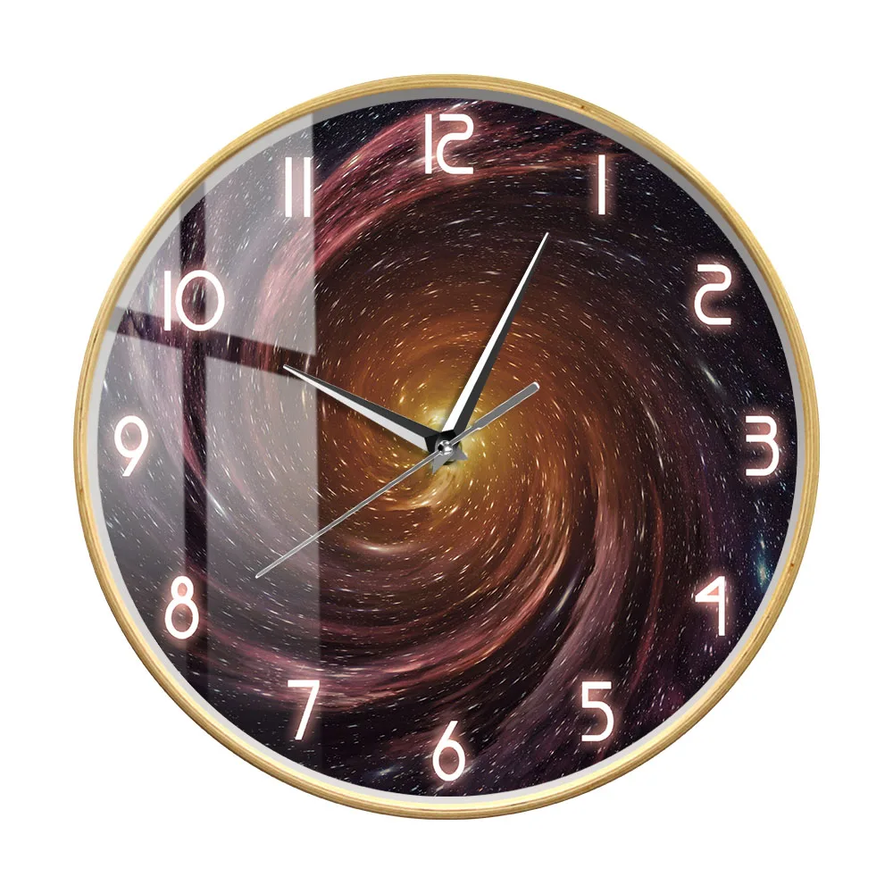 Настенные часы с принтом Вселенная черными отверстиями домашний декор тихие