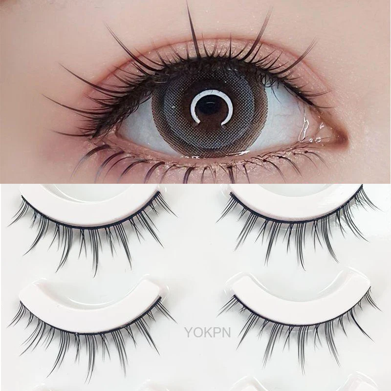 Yokpn Supernatural Fairy Hair False Eyelashes Soft Simulation Plain Style Pointed Tail Sharpening Everyday Nude Eyelashes