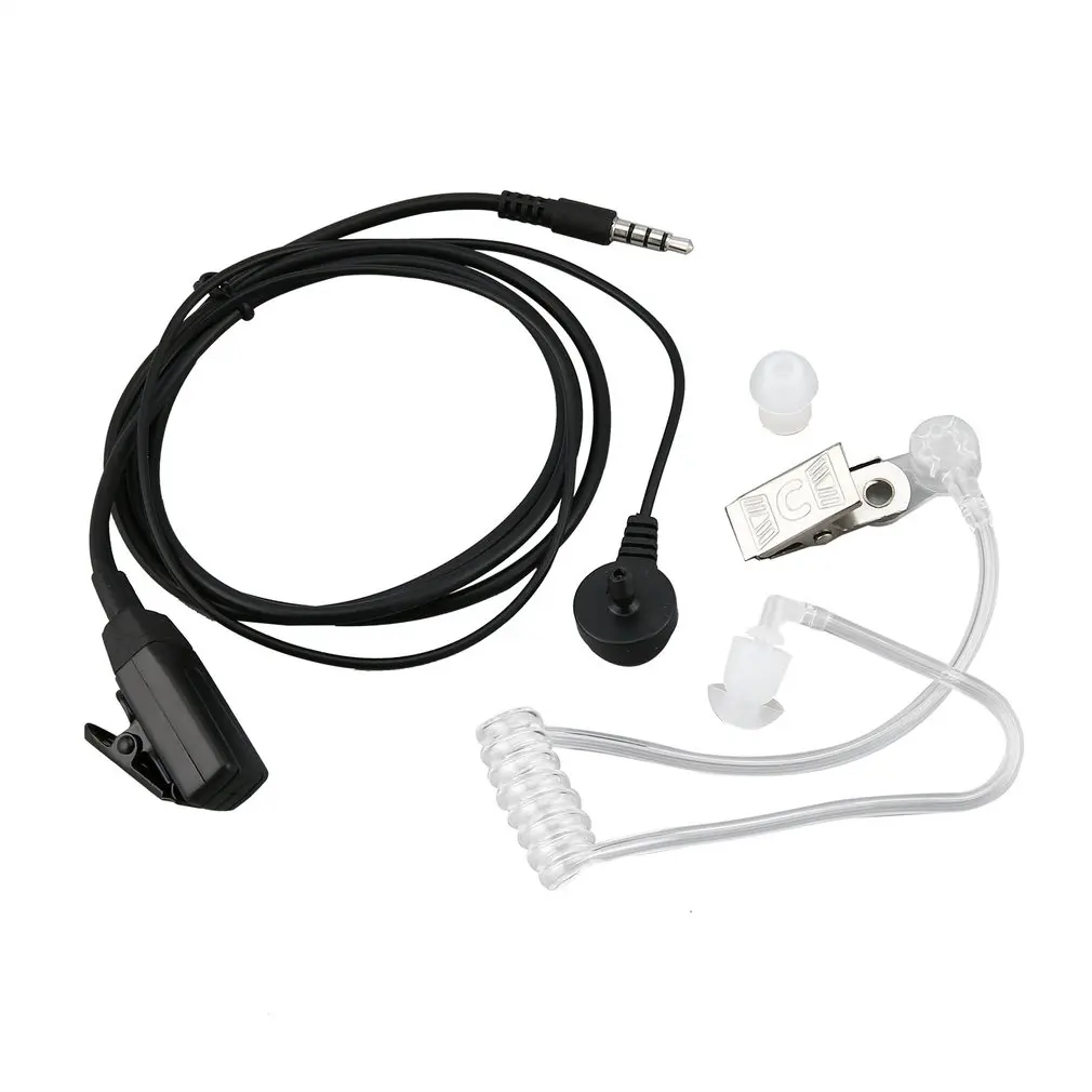 

Portable Surveillance Security Clear Iron Clip Spiral Tube Coiled Acoustic Air Tube Earpiece PTT for Smart Mobile Phones In-ear