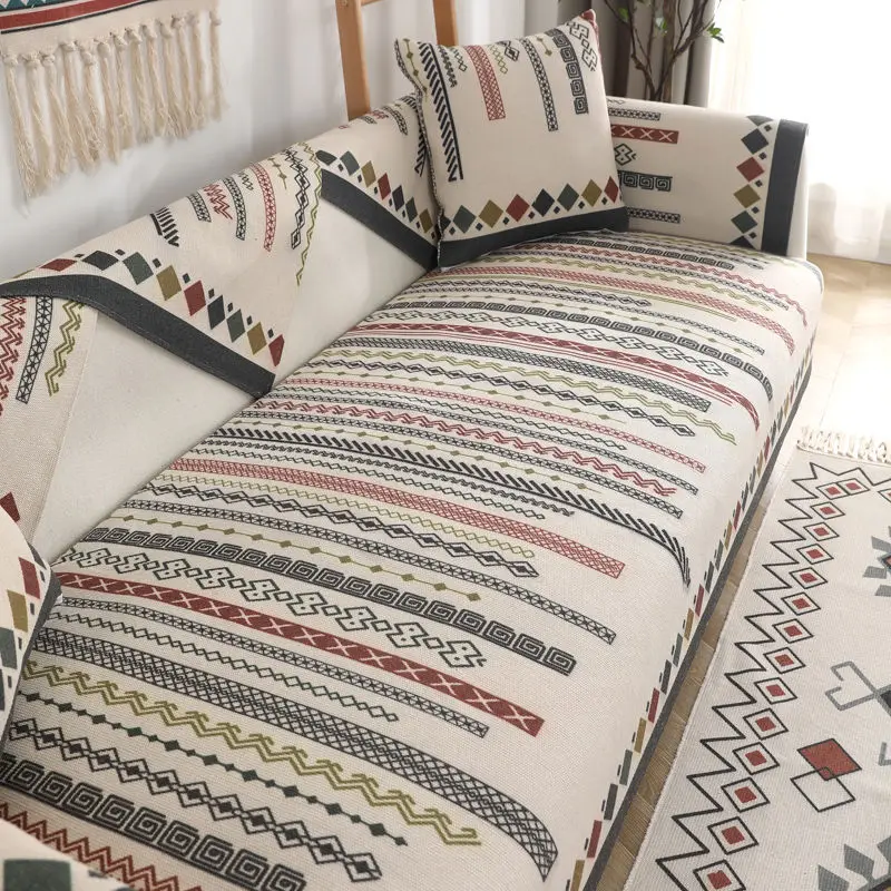 

Защитный чехол WOSTAR в богемном стиле для дивана, нескользящее покрывало для дивана в стиле ретро, чехол для дивана, украшение для гостиной и д...