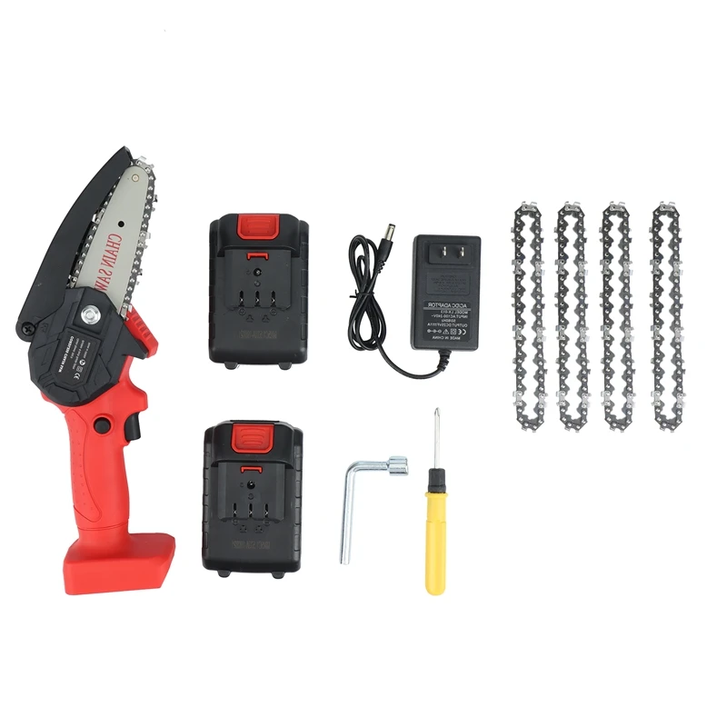 

Mini Electric Saw Chainsaw Cordless Garden Tree Logging Trimming Saw For Woodworking Garden Tools US Plug