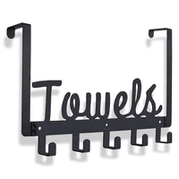 towel hanger door wall mounted rack organizer alloy steel hooks decoration load bearing hanging shelf household towel hanger