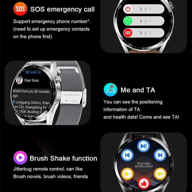 GT4 Max Smart Watch Men Women 1.5" HD Screen Bluetooth Call Wristwatch NFC Fitness Bracelet Health Monitoring Smartwatch 6