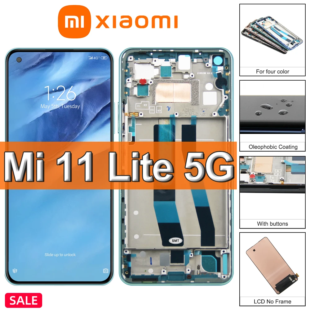 

Оригинальный сенсорный ЖК-дисплей для Xiaomi Mi 11 Lite, 6,55 дюймов, для Xiaomi11 Lite M2101K9AG Mi11Lite