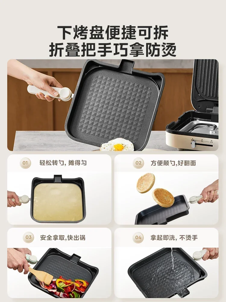 Электрическая сковорода с квадратной пластиной — двусторонний нагрев бытовая