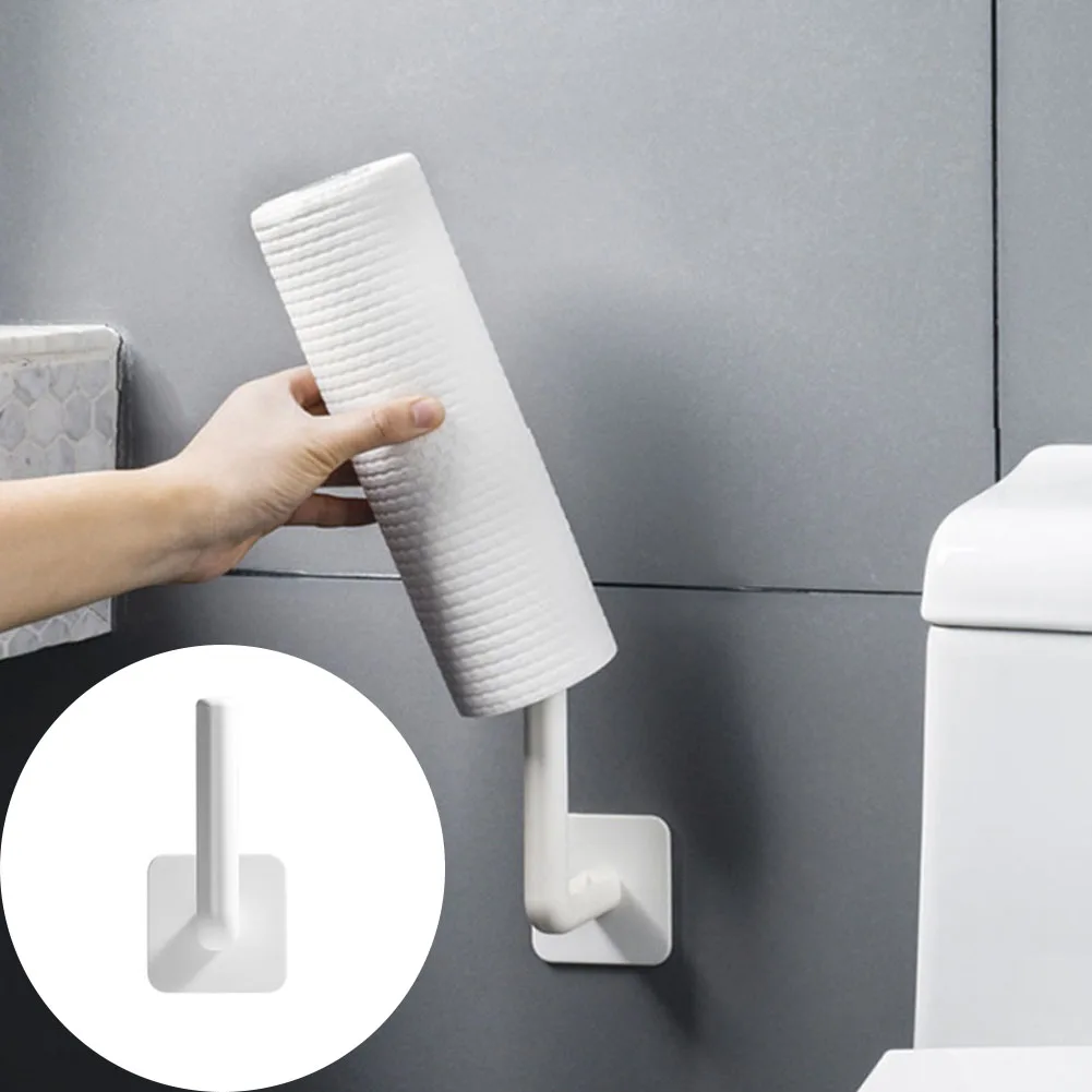 

1Pc L-Shape Hook Punch-Free Toilet Paper Holder Cloth Hanger For Coats Hats Towels Clothes Kitchen Rack Roll Bathroom Holder