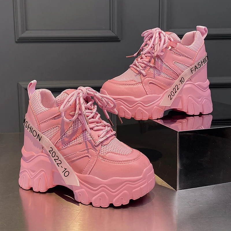 

2021 Spring Autumn Fashion Women Sneakers Chunky Breathable Mesh Casual Shoes Wedge Heels Platform Shoes Sports Dad Shoes