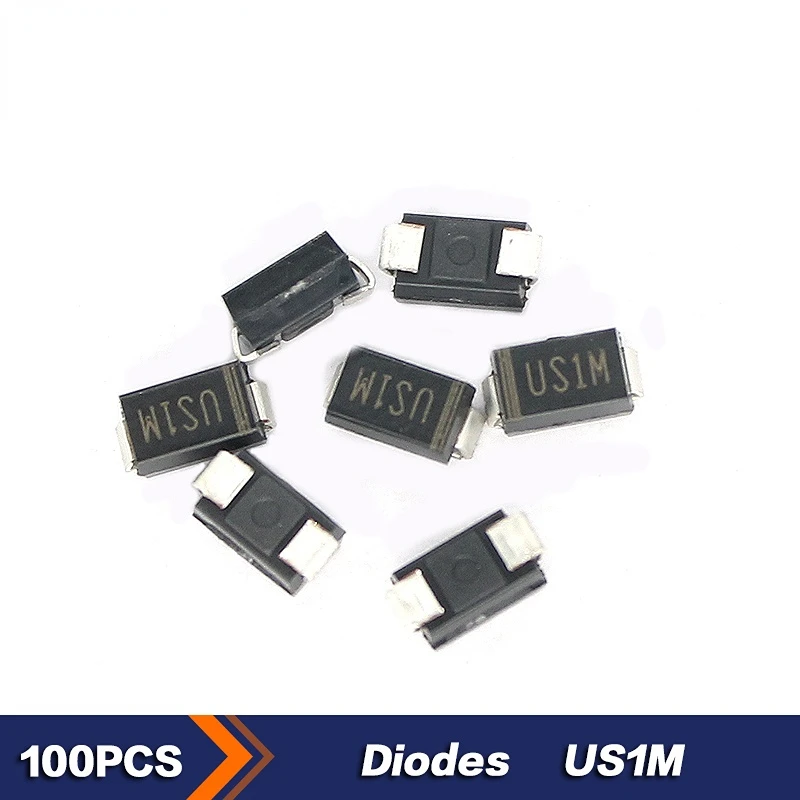 

100pcs/lot US1M Rectifier Diode 1A 1000V Ultra-Fast Recovery SMD Diodes SMA package