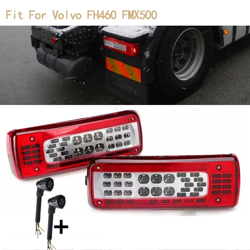 

24v Led Truck Trailer Short Tail Light 82483074 L 21735299 82483073 R For Volvo FMX 500 FM13 FH13 with two plugs