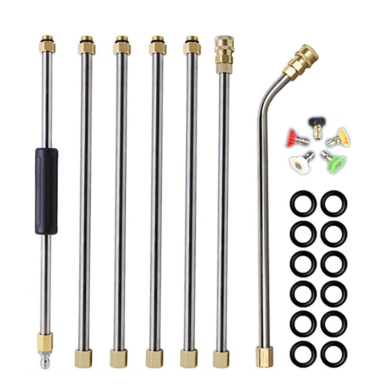 High-pressure Washer Extension Wands Cleaning Extension Rod Lance Nozzle Replacement 1/4 Quick Connect Roof Washing Accessories