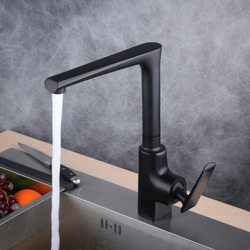 

Смеситель для кухни, поворотный на 360 градусов, черный