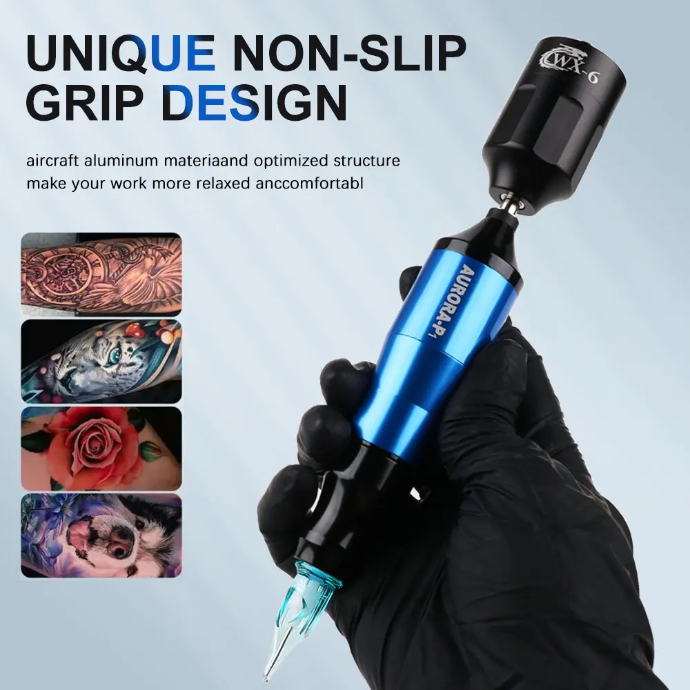 Полный набор для татуировки начинающих с вращающейся ручкой источник питания