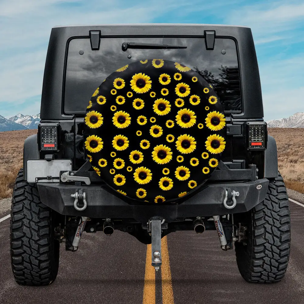 

Pretty Sunflower Spare Tire Cover Hippie Car Accessories Gift For Camper