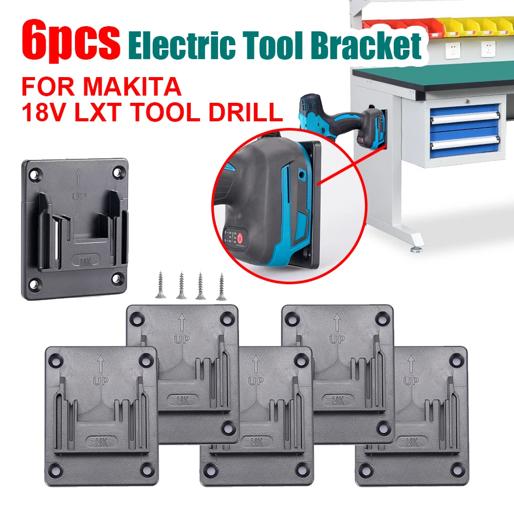 

6Packs Tool Holder Dock Mount Storage Rack For Makita/Bosch 18V Fixing Devices Tool Holder Machine Storage Bracket Stand Slots