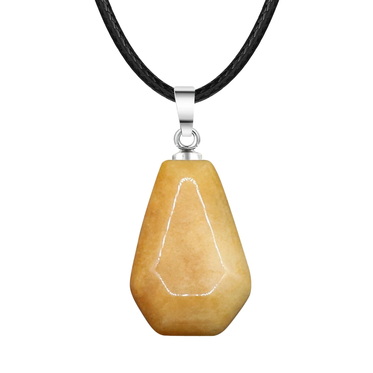 

1.20Inch Gemstone Yellow Jade Coffin Pendant Necklace Women Meditation Balancing Energy Crystal Healing Thumb Pocket Palm