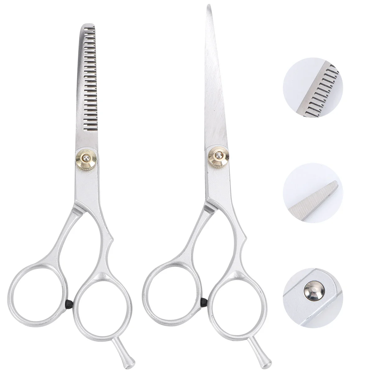 

2pcs Hair Hair Thinning Shears for Blending Volume Cutting Thinner Silver