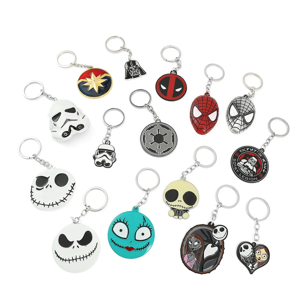 

Super Hero Marvel Keychain Legends Avengers Iron Man Spiderman Hulk Captain America Hammer Of Thor Metal Key Chain Kids Gifts