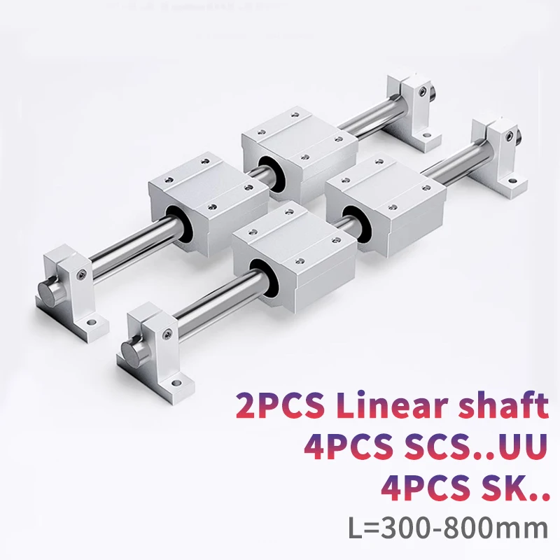 Линейный вал 2 шт. OD8/10/12/16 мм 300 400 500 800 4 SCS8/10/12/16UU линейные подшипниковые Блоки