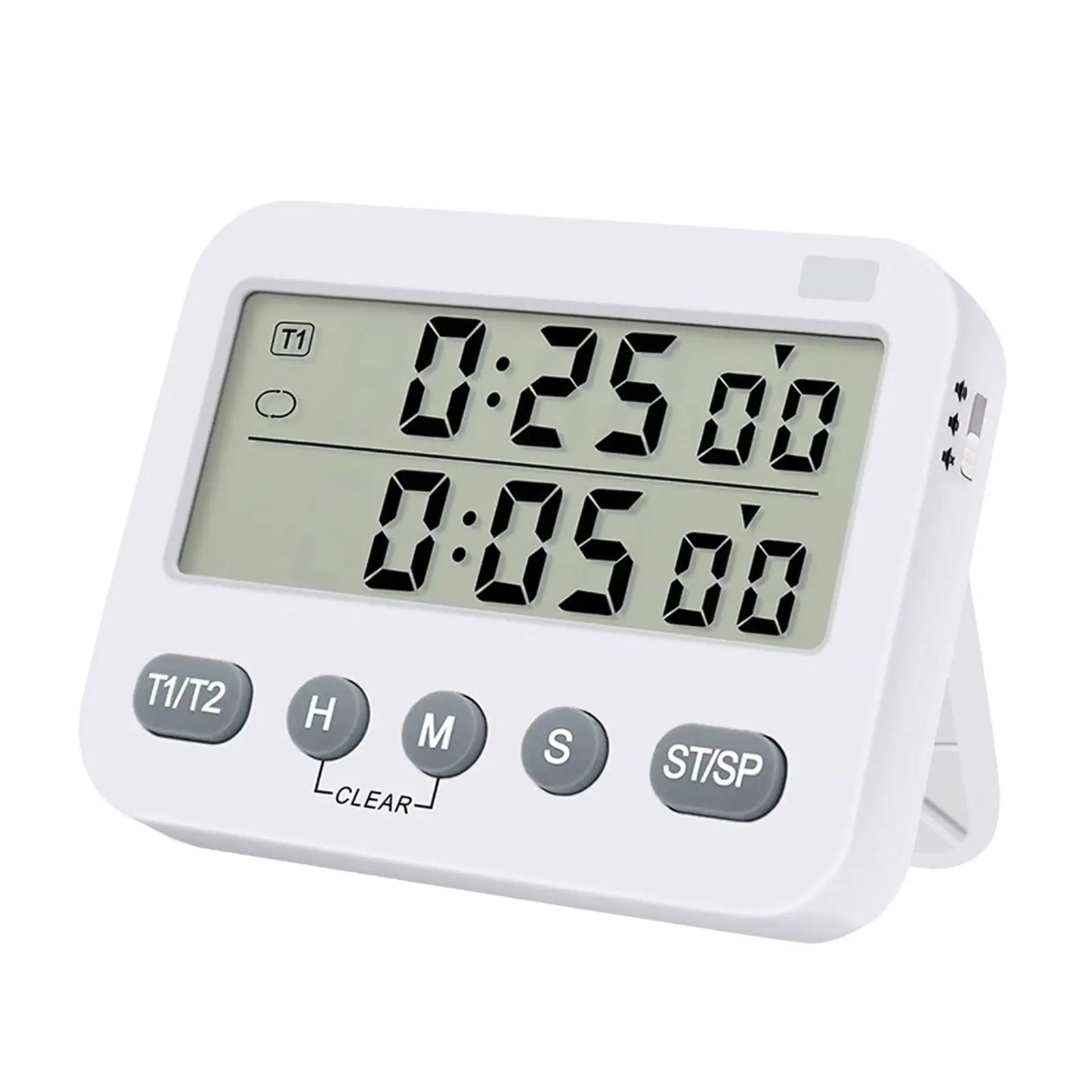 

Dual Digital Timer with Magnet Multipurpose Display Screen with Bracket Alarm Clock for Game Kitchen Children Desktop Cooking