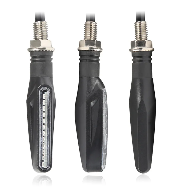 Universal Motorcycle Turn Signal Light Built Relay 12V Flasher Moto Led Flowing Water Blinker Bendable Flashing Signals Lamp