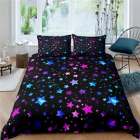 3d colorful stars bedding set space galaxy duvet cover with pillowcase stars comforter cover queen king home textile bedclothes