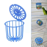 parrot bird feeder cage fruit vegetable holder cage basket toys accessories blue hanging container supplies bird pet x7c6