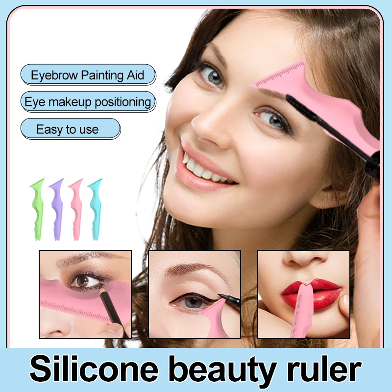 

1pcs Resusable Silicone Eyeliner Ruler Multi-Functional Eye Makeup Auxiliary Eyeliner Tools Face Eyebrow Lip Makeup Accessories