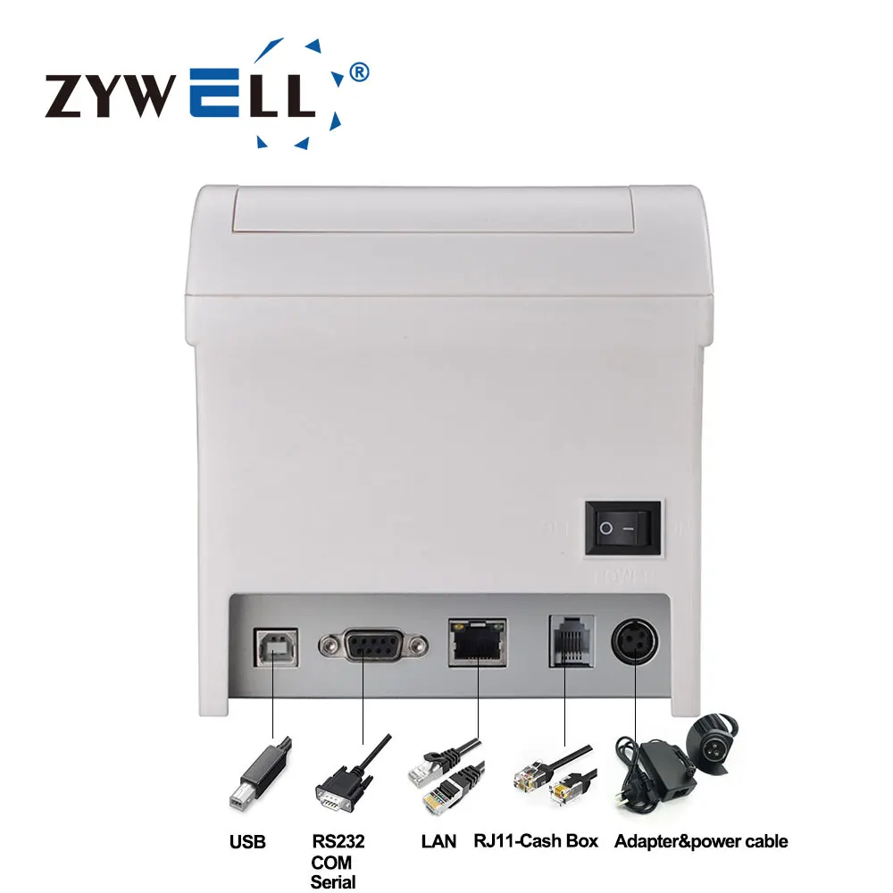 Фото Новый термопринтер ZYWELL ZY806 80 мм для чеков и заказов, безчернильный, Wi-Fi, модель 2026 года №1