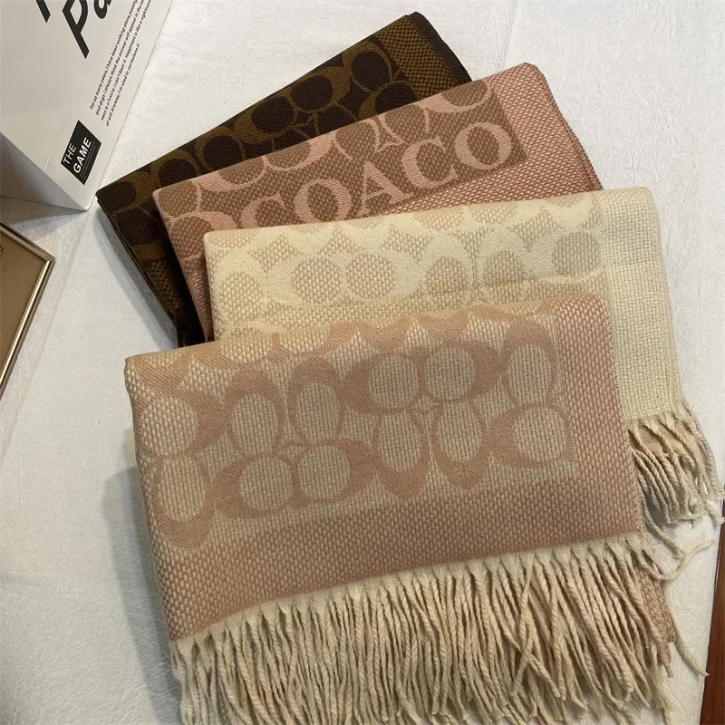 Новинка 2024 зимние теплые кашемировые накидки женский шарф роскошный дизайн