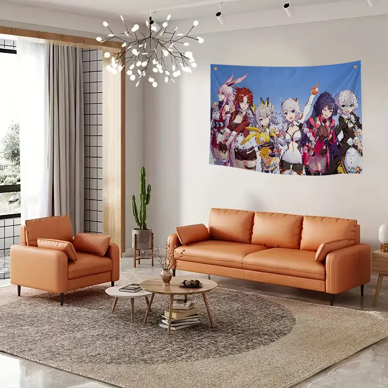 1 Шт. Игровой Флаг Honkai Impact Полиэстер Бамбуковая Палочка В Комплекте