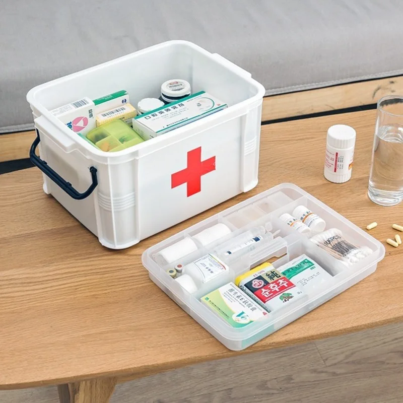 

Medicine Box Family Installed Multi-layer Medical Care Visit Large Capacity Small First Aid Kit Travel Hospital Pharmacy Storage