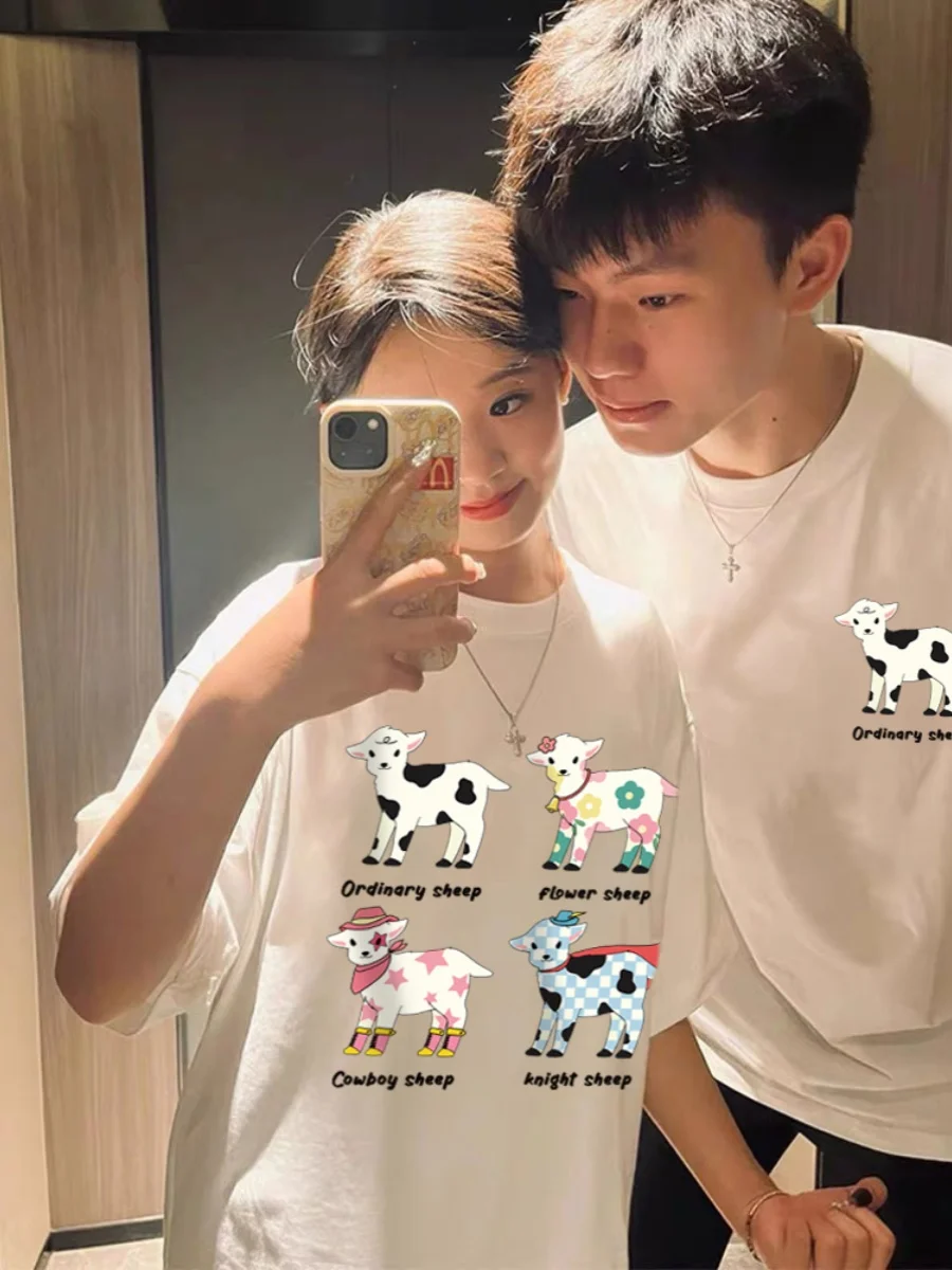 Женская футболка с коротким рукавом мультяшным принтом