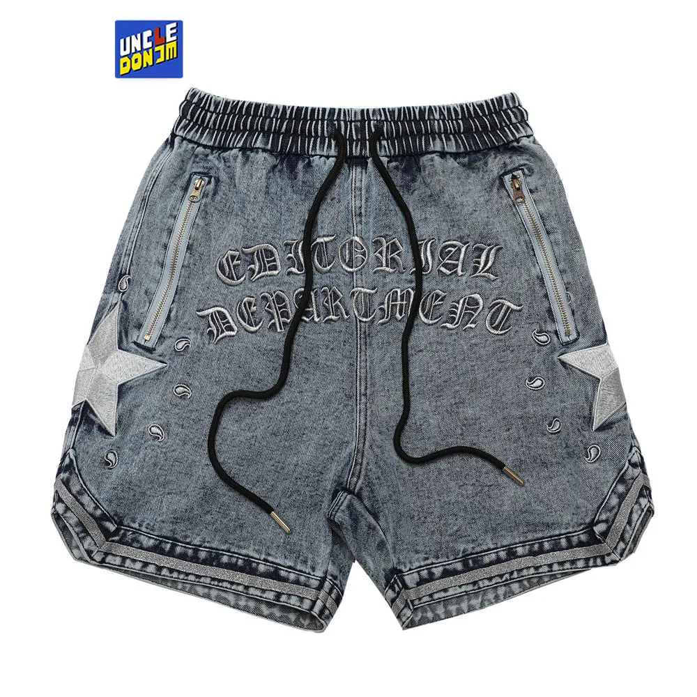 UNCLEDONJM Star embroidered denim 