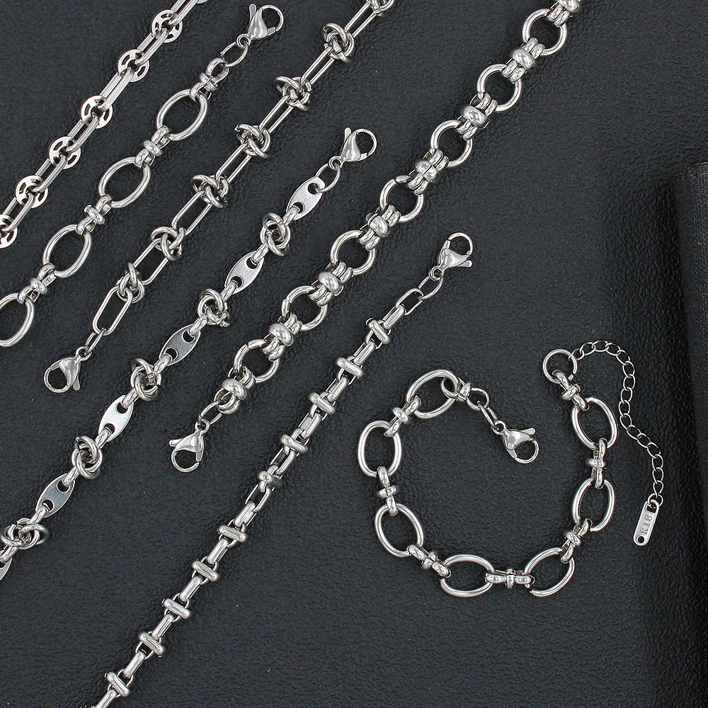 

Exquisite Polished Minimalist Stainless Steel Necklaces Bracelet Hip-hop Jewelry Set for Women Men Trending Products Never Fade