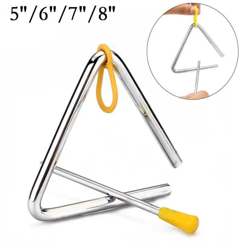 

5"/6"/7" Musical Triangle Hand Percussion Instrument with Striker for Children Music Enlightenment Kids Musical Instrument 2022