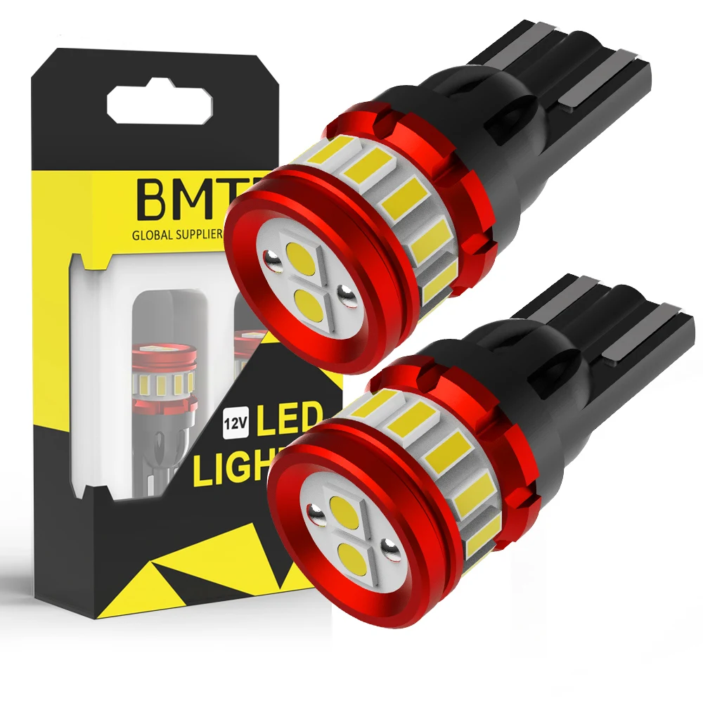 

BMTxms 2PCS W5W LED T10 LED Bulbs Canbus 16SMD For BMW Audi Car Parking Position Lights Interior Map Dome Lights White 6500K