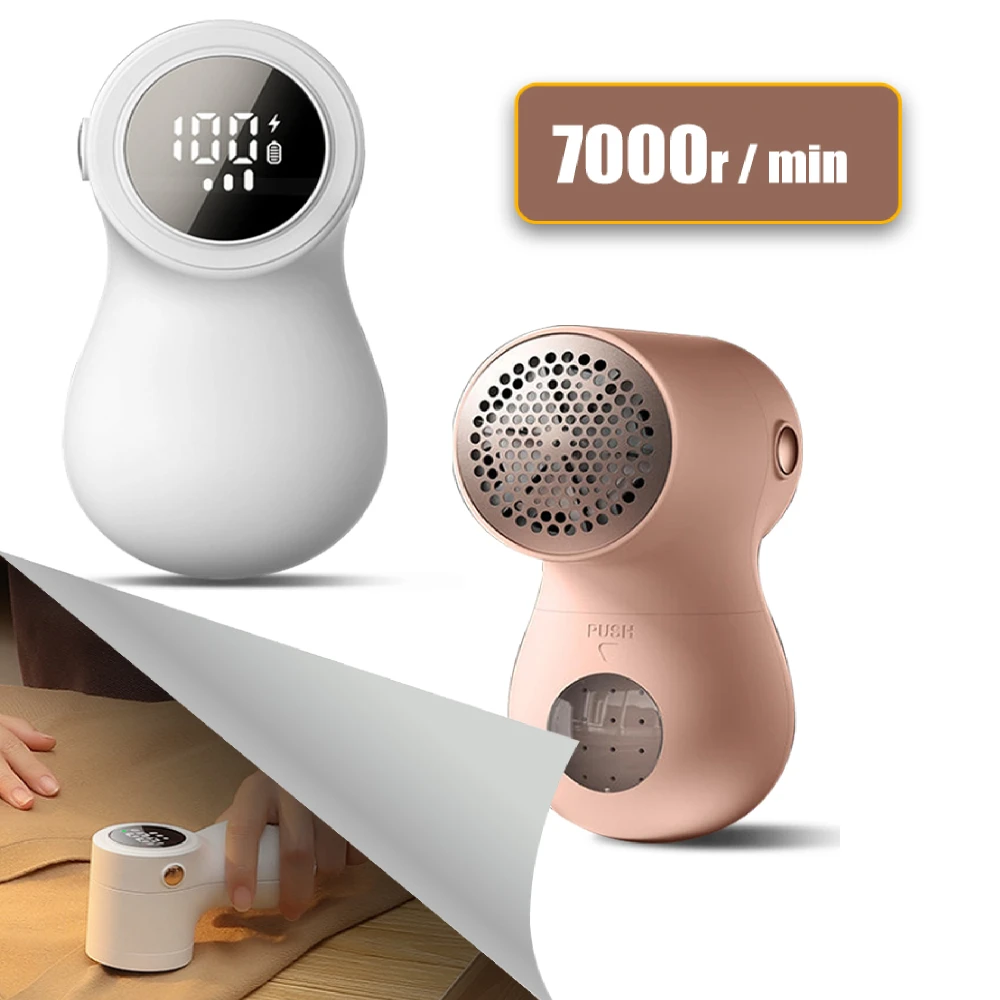 

Portable Electric Lint Remover Rechargeable Fabric Shaver with LED Display 3-Speeds for Removing Fuzz and Pill From Clothes