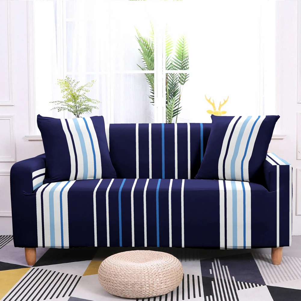 

Hot Sale Stripe Stretch Sofa Cover Set Couch Case Elastic For Living Room Protector Pet Sofa Cover Corner