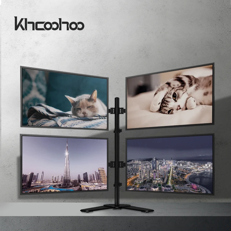 

Khcoohoo M044 Quad Four Arm Desk Monitor Mount with Height Adjustable & Swivel Ergonomic Stand Bracket for 13"-27" Screen