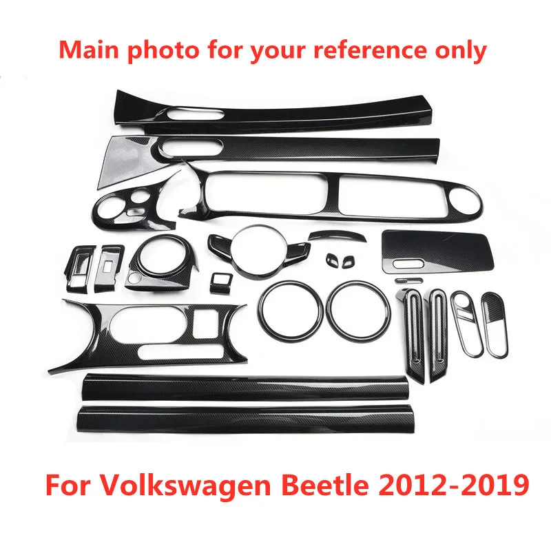 

Наклейка из углеродного волокна на дверную ручку автомобиля для стайлинга интерьера, центральной консоли, для Volkswagen Beetle 2012-2019