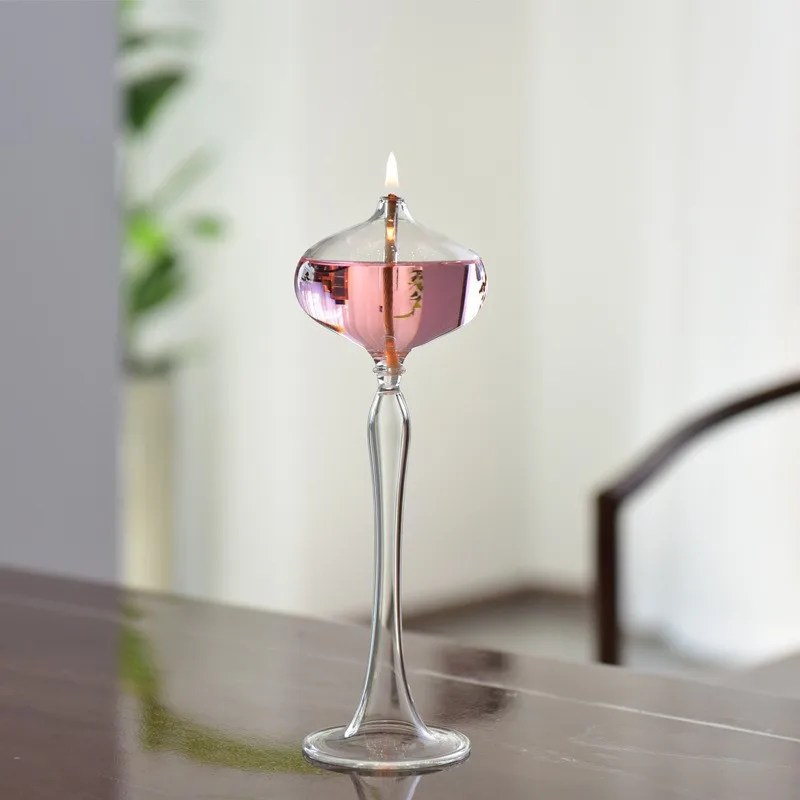 

Glass Oil Lamp European Creative Wedding Decoration Nordic Romantic Simple Modern Home Table Smokeless Butter Lamp