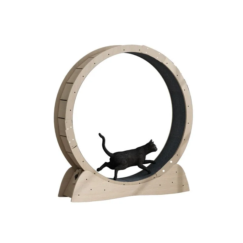 Cat Pet Dog Fun Treadmill Oak Fiber Board Wooden Pet Tread Exercise Running Wheel 2023 Interactive Anti-depression Pet Supplies