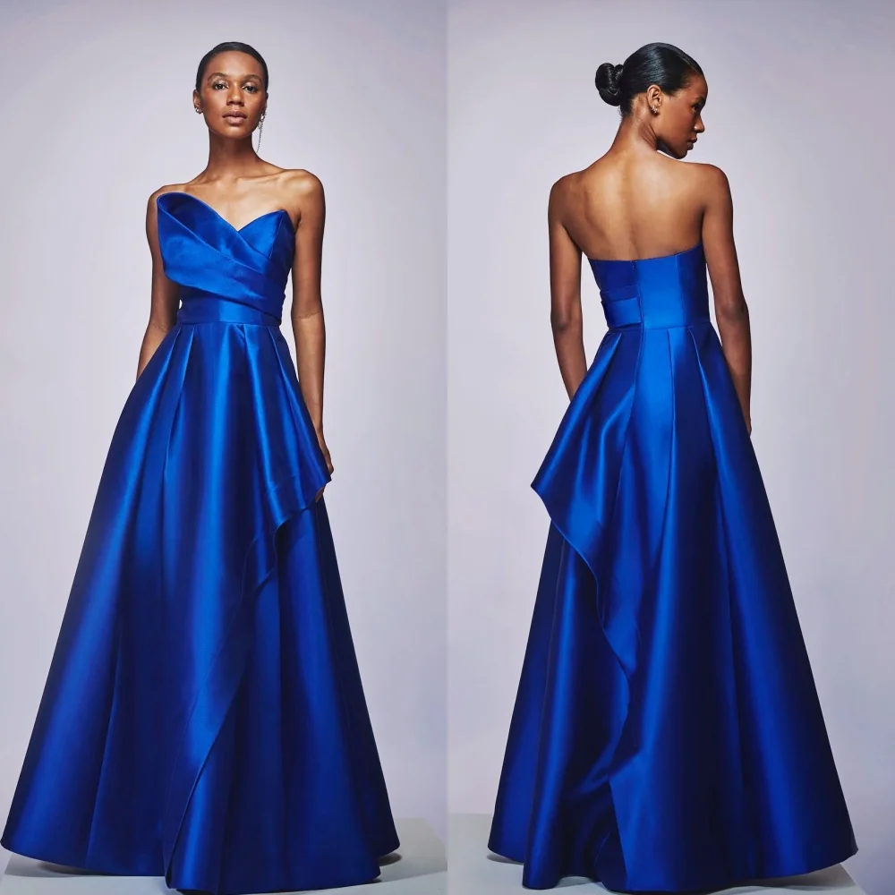 Индивидуальные модные атласные длинные платья трапециевидной формы с рюшами без